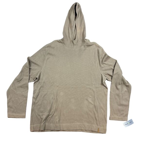 DKNY Hoodie Men's 2XL Beige 100% Cotton Long Sleeve Hooded Pullover Performance - Picture 1 of 11